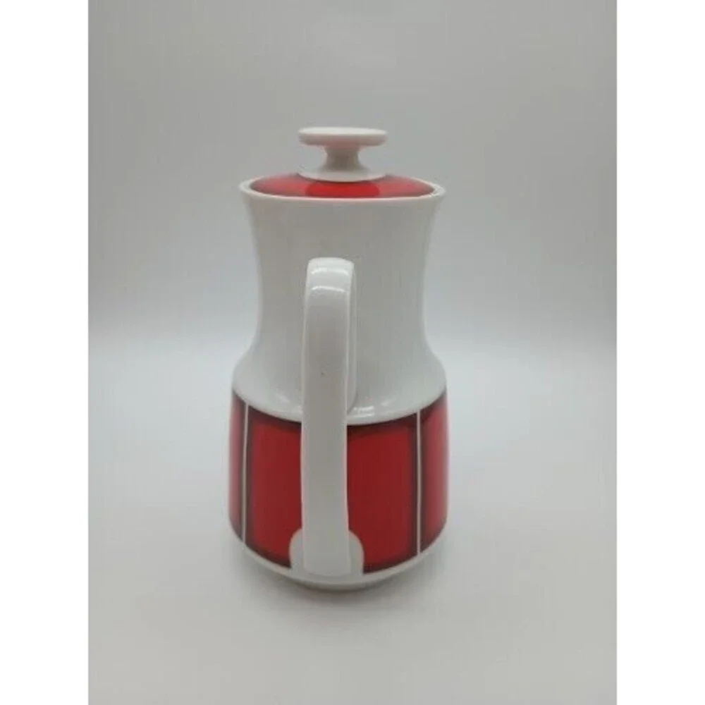 Winterling Marktleuthen MCM Teapot Red White Bavaria